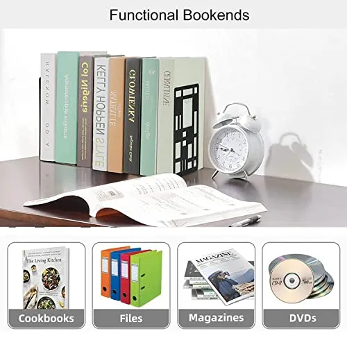 6 Stück Buchstütze Metall Buchstützen Bücherständer Geometrischer