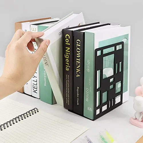 6 Stück Buchstütze Metall Buchstützen Bücherständer Geometrischer