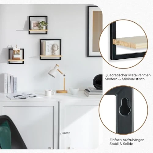 Wandregal Holz Wanddeko Wohnzimmer, 3er Set Kleines Regal Wand