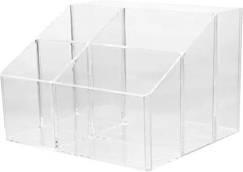 Aufbewahrungsbox mit Fächern Acryl für Schreibtisch Lehrertag Mottoparty