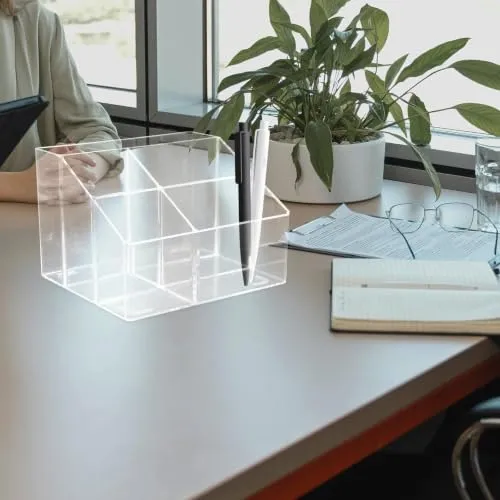 Aufbewahrungsbox mit Fächern Acryl für Schreibtisch Lehrertag Mottoparty