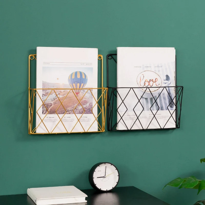 Generisch Zeitschriftenhalter Wand - Metall Zeitschriftenhalter Hängender - Organizer Zum Aufbewahren Und Präsentieren Von Büchern Und Prospekt Für Häuser, Schlafsäle, Wohnmobile