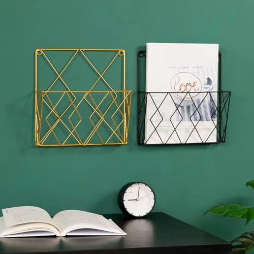 Generisch Zeitschriftenhalter Wand - Metall Zeitschriftenhalter Hängender - Organizer Zum Aufbewahren Und Präsentieren Von Büchern Und Prospekt Für Häuser, Schlafsäle, Wohnmobile