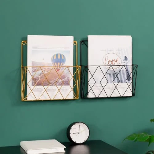Generisch Zeitschriftenhalter Wand - Metall Zeitschriftenhalter Hängender - Organizer Zum Aufbewahren Und Präsentieren Von Büchern Und Prospekt Für Häuser, Schlafsäle, Wohnmobile