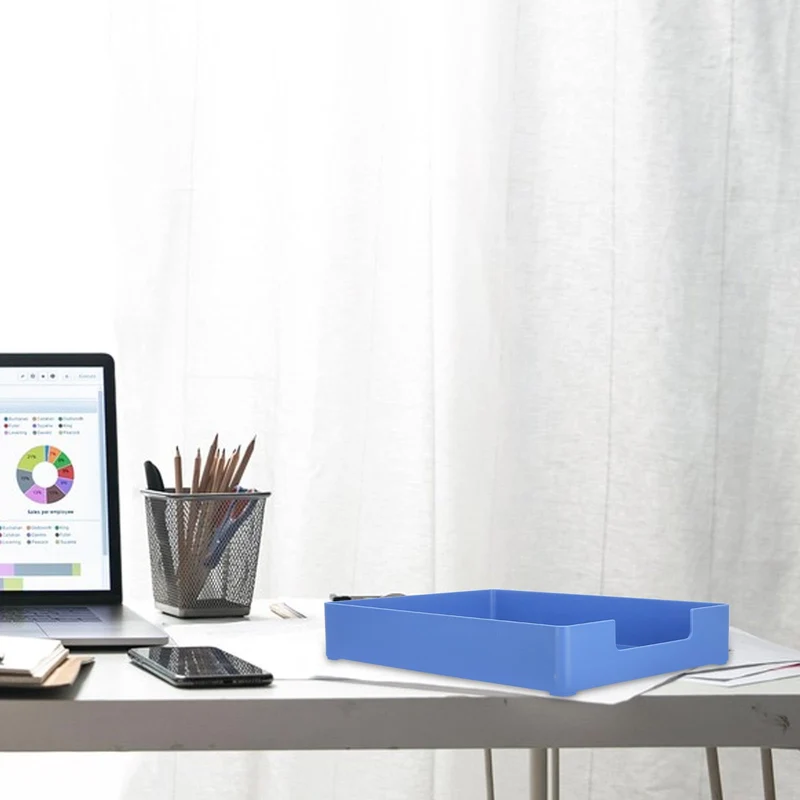 Toddmomy A4 Dokumentenablagebox aus ABS für Schreibtisch Ordnung Blau