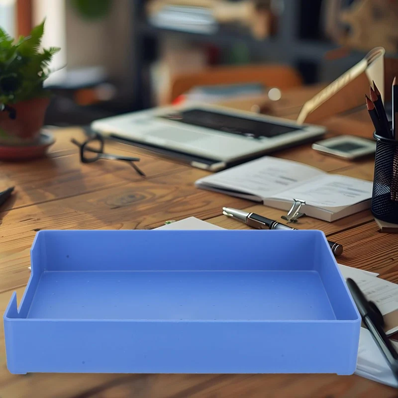 Toddmomy A4 Dokumentenablagebox aus ABS für Schreibtisch Ordnung Blau