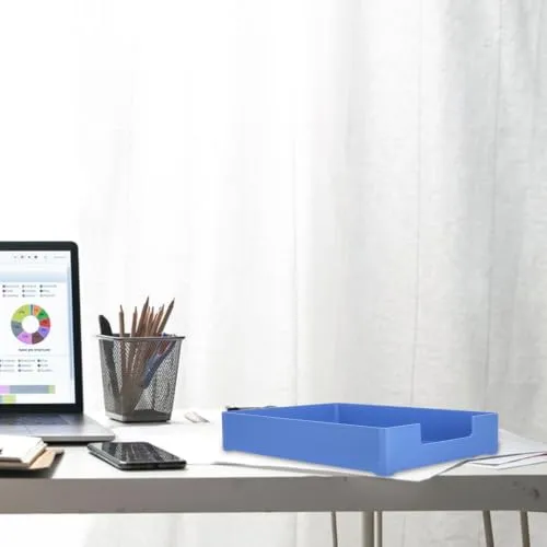 Toddmomy A4 Dokumentenablagebox aus ABS für Schreibtisch Ordnung Blau