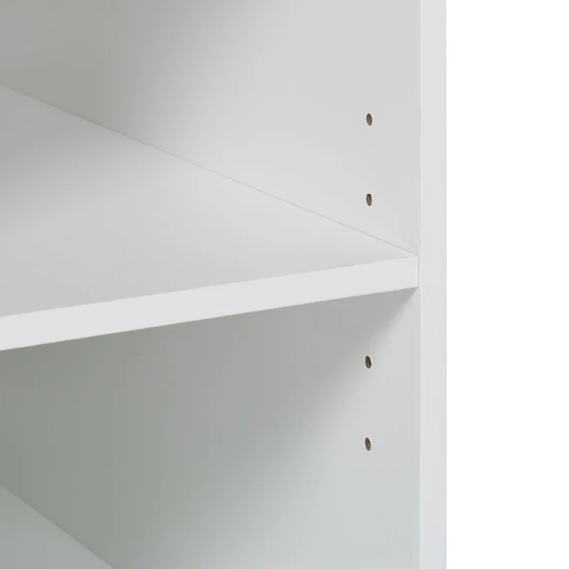 Relaxdays Rollcontainer mit 5 Fächern & Tür, Büro Beistellcontainer, mit Rollen, Büroschrank, HBT: 66,5x60x50 cm, weiß