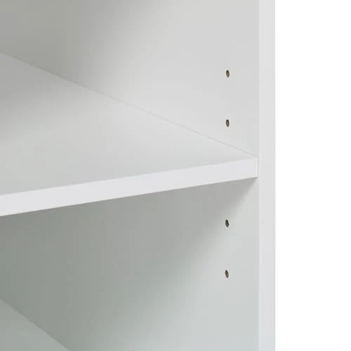 Relaxdays Rollcontainer mit 5 Fächern & Tür, Büro Beistellcontainer, mit Rollen, Büroschrank, HBT: 66,5x60x50 cm, weiß