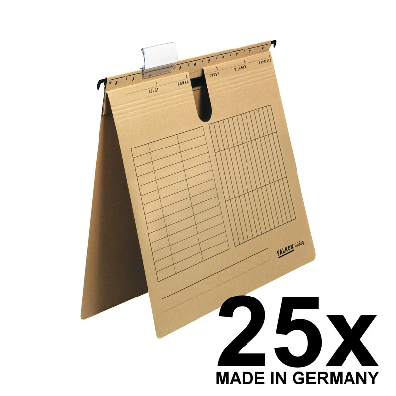 FALKEN 25x Hängehefter Recycling DIN A4 kaufmännische Heftung braun