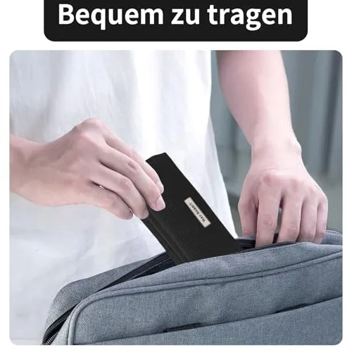 Federmäppchen Cord-Stoff, Schwarz
