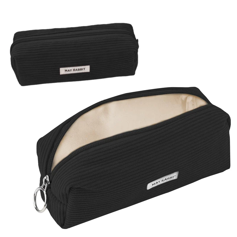 Federmäppchen Cord-Stoff, Schwarz