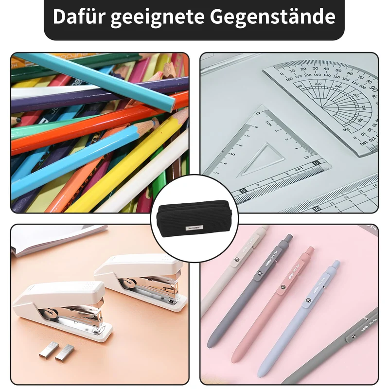 Federmäppchen Cord-Stoff, Schwarz