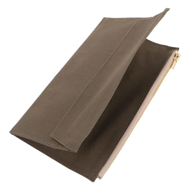 Canvas Notizbuch Organizer Etui mit Reißverschluss: Tasche für Reisetagebuch, Karten, Bürobedarf und Aktenordner, mit mehreren Fächern für unterwegs und Büro