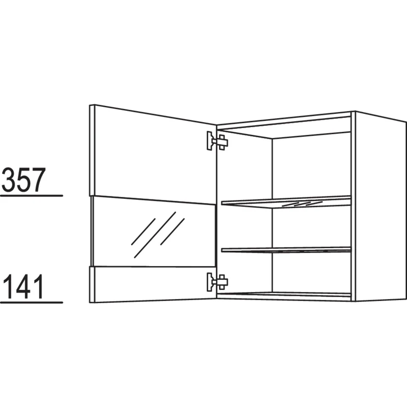 nobilia Wandschrank Segmentglastür WGLS45-1 45 cm