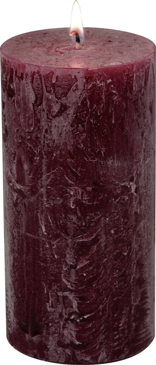 IHR, Stumpenkerze weinrot, D7 x 14cm