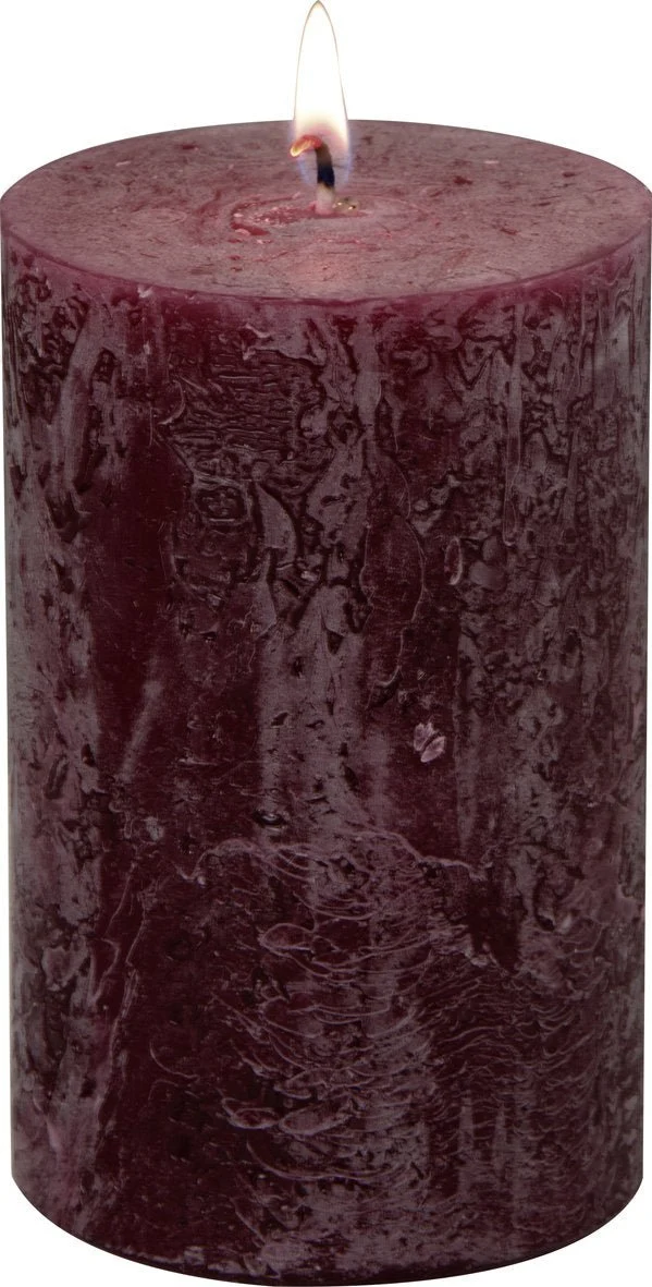 IHR, Stumpenkerze weinrot, D7 x 11 cm