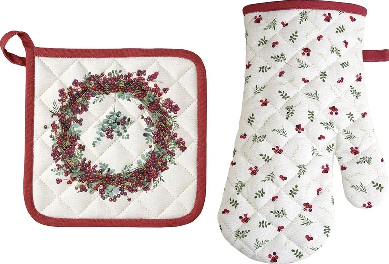 IHR, Handschuh plus Topflappen "Berry Wreath, cream"