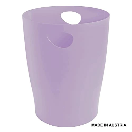 Exacompta 45364D ECOBIN Papierkorb Aquarel 15 Liter mit Griffen. Eleganter und robuster Papierkorb und Mülleimer im modernen Design Mauve