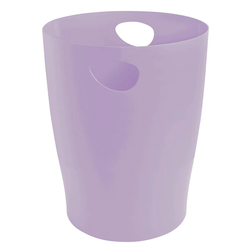 Exacompta 45364D ECOBIN Papierkorb Aquarel 15 Liter mit Griffen. Eleganter und robuster Papierkorb und Mülleimer im modernen Design Mauve