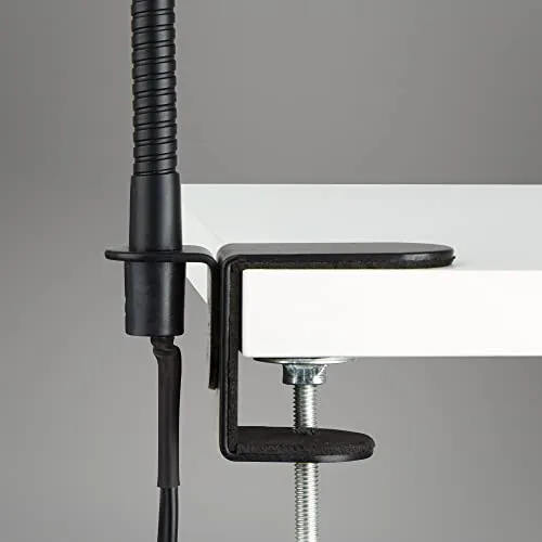 BRILONER - Retro Klemmleuchte, Leselampe inkl. Flexarm, inkl. An- Ausschalter, Schwenkbar, 1x E14, max. 25 Watt, Bürolampe, Schlafzimmerlampe, Kinderzimmer, Leseleuchte, Metall, Schwarz-Gold