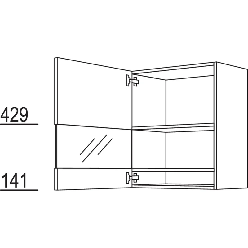 nobilia Glas-Wandschrank Boulevard WGB50-2 50 cm
