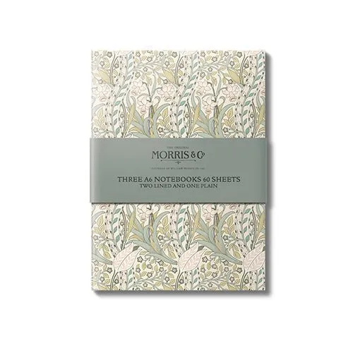 Notizbuch A6 Set 3 Bücher, chic.mic, 60 Seiten, William Morris Motive