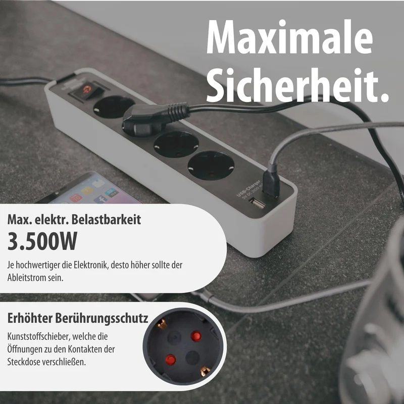 Brennenstuhl Steckdosenleiste Ecolor 4-Fach mit USB