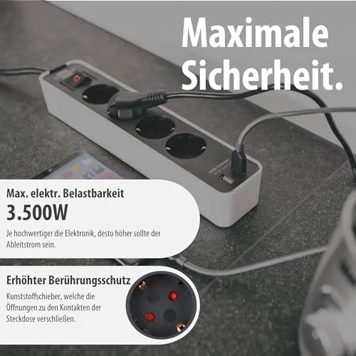 Brennenstuhl Steckdosenleiste Ecolor 4-Fach mit USB
