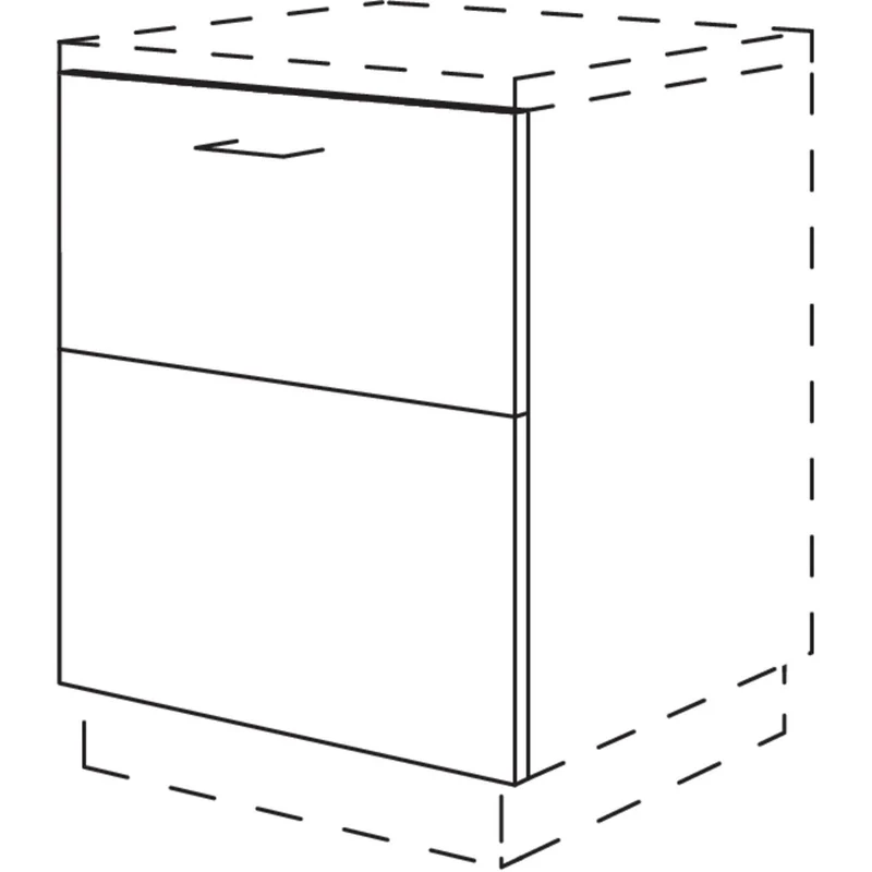 nobilia Verstiftete XL-Türfront in geteilter Optik GSBVD2A45-X 45 cm