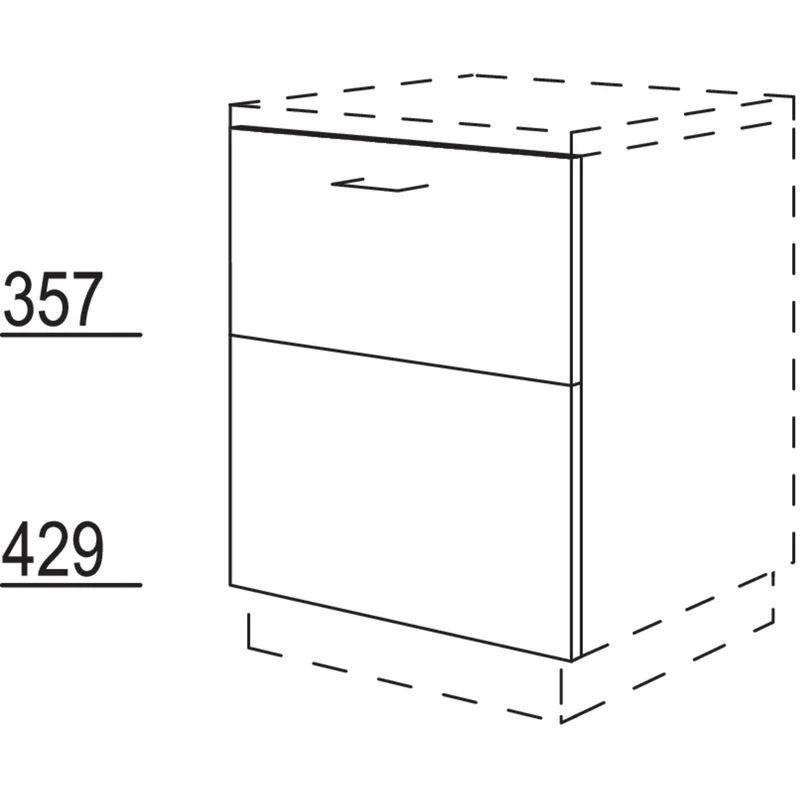 nobilia Verstiftete XL-Türfront in geteilter Optik GSBVD2A45-X 45 cm