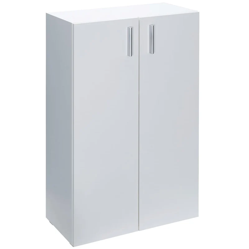 CASARIA® Kommode mit 2 Türen 115,5x60x30cm Holz Modern höhenverstellbarer Einlegeboden Schlafzimmer Büro Flur Mehrzweckschrank Aktenschrank Schrank Weiß