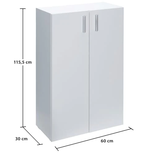 CASARIA® Kommode mit 2 Türen 115,5x60x30cm Holz Modern höhenverstellbarer Einlegeboden Schlafzimmer Büro Flur Mehrzweckschrank Aktenschrank Schrank Weiß