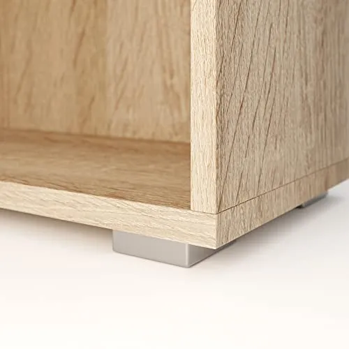 CASARIA® Kommode mit 2 Türen 115,5x60x30cm Holz Modern höhenverstellbarer Einlegeboden Schlafzimmer Büro Flur Mehrzweckschrank Aktenschrank Schrank Weiß