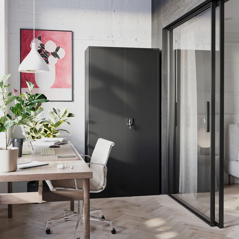 Jan Nowak Aktenschrank Büroschrank Metall mit Schließfach, 185x90x45 cm