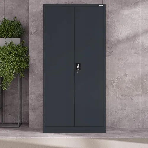 Jan Nowak Aktenschrank Büroschrank Metall mit Schließfach, 185x90x45 cm