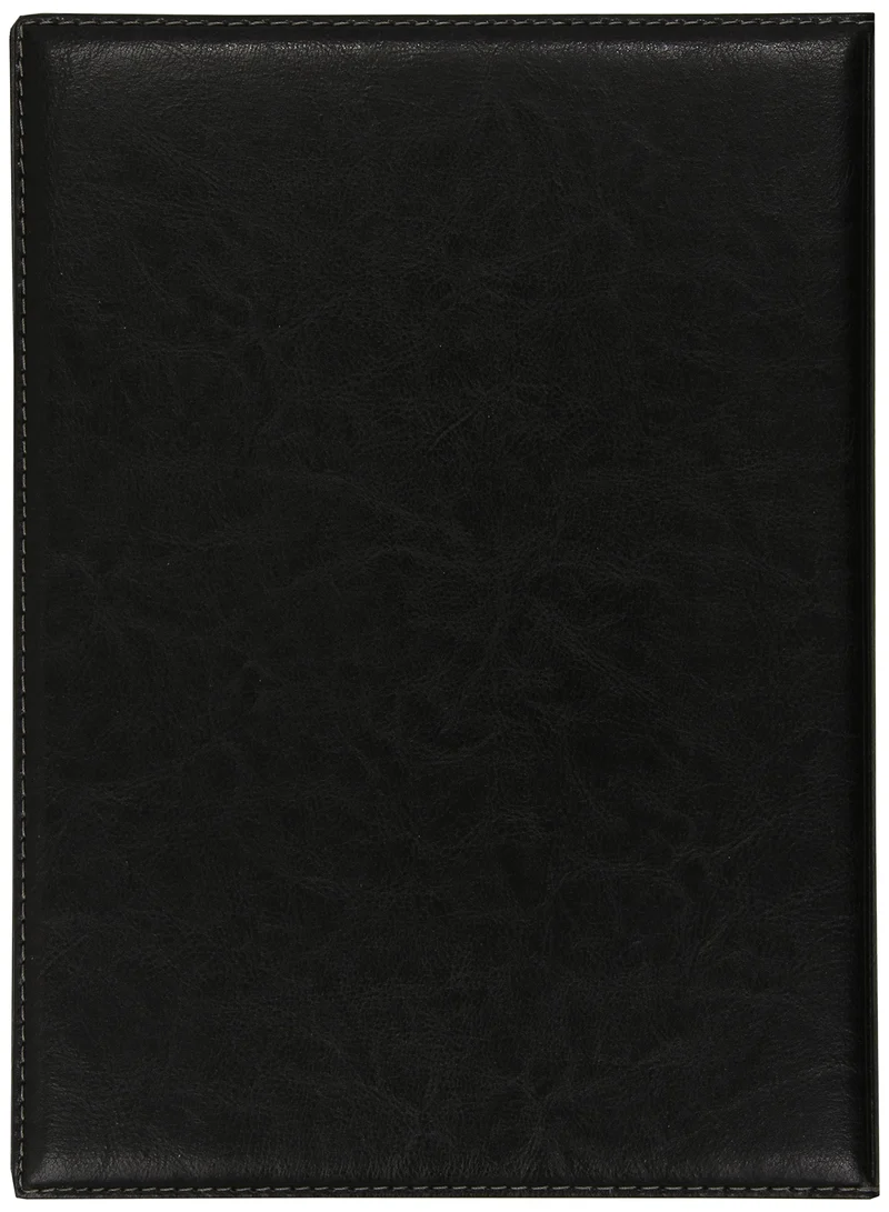 VELOFLEX 4441780 - Urkundenmappe DIN A4, Leder-Optik, Mappe für Präsentation, Angebot und Noten mit Klarsichttaschen, Schwarz (Packung mit 2)