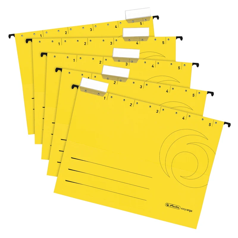 Herlitz 5874672 Hängemappe 5er Packung, Farbe gelb