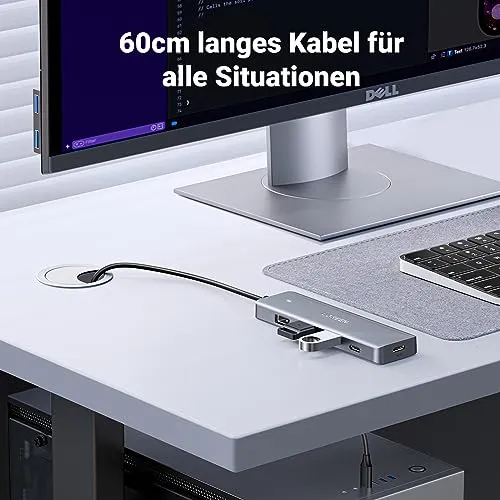 UGREEN USB Hub 3*USB 3.0 + 1*USB C Ports mit Stromversorgung 5Gbps (60cm)