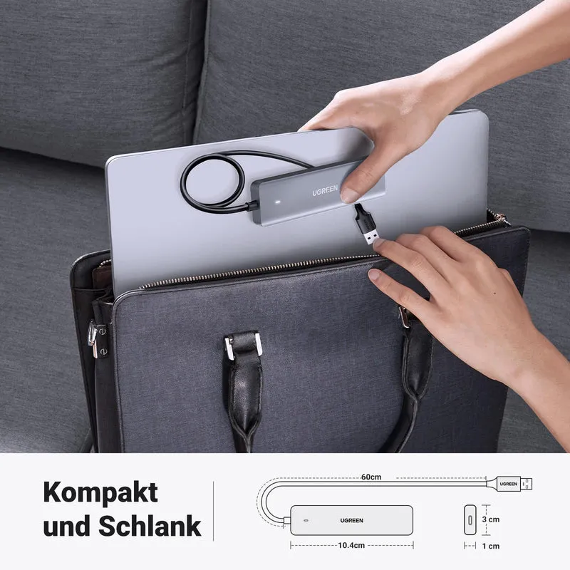 UGREEN USB Hub 3*USB 3.0 + 1*USB C Ports mit Stromversorgung 5Gbps (60cm)