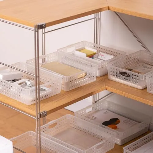 PACKOVE Kleine Aufbewahrungsbox aus Pp Kunststoff mit Großer Kapazität und Seitlichen Grifföffnungen als Büro und Schulorganizer für Dokumente und Akten