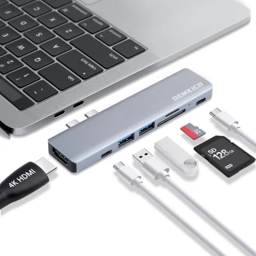 USB C Hub 7-in-2 für MacBook Pro/MacBook Air mit 4K HDMI SD/TF Kartenleser