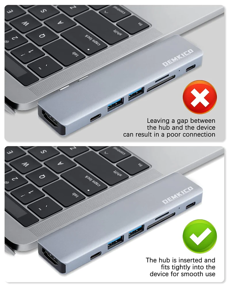 USB C Hub 7-in-2 für MacBook Pro/MacBook Air mit 4K HDMI SD/TF Kartenleser