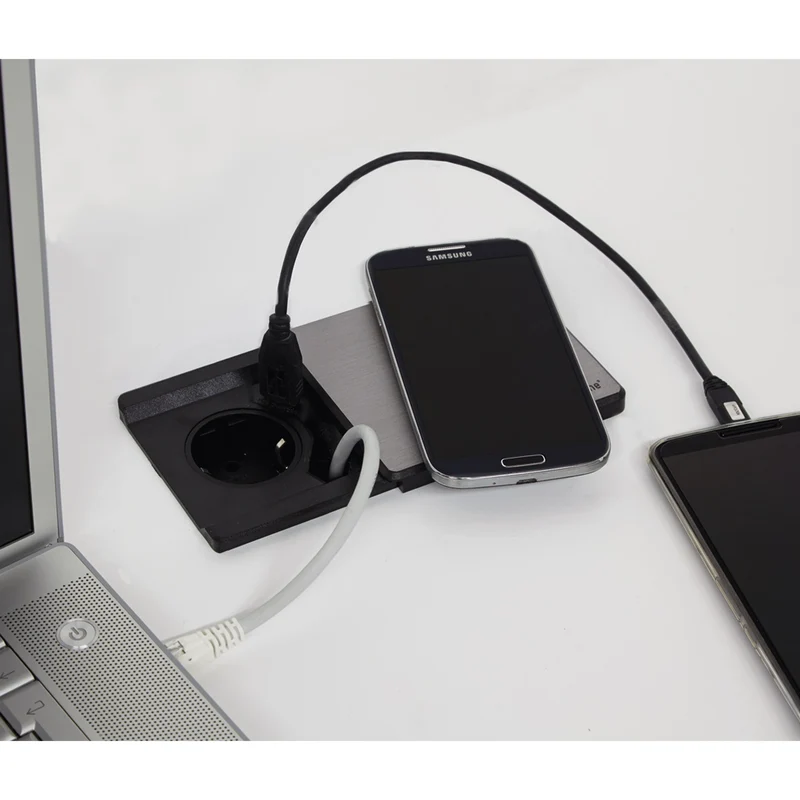Einbau-Steckdose SQ80-F, USB-A, induktive Ladestation