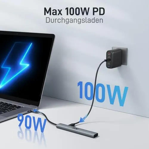 acer USB C Hub 5 in 1, Tragbarer 4K HDMI Adapter PD 100W