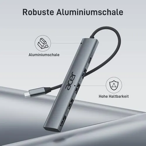 acer USB C Hub 5 in 1, Tragbarer 4K HDMI Adapter PD 100W