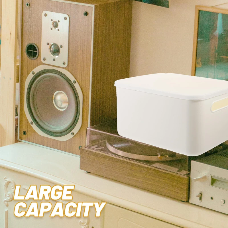 Toddmomy Aufbewahrungsbox mit Deckel, Weiß, für Schreibtisch und Haushalt