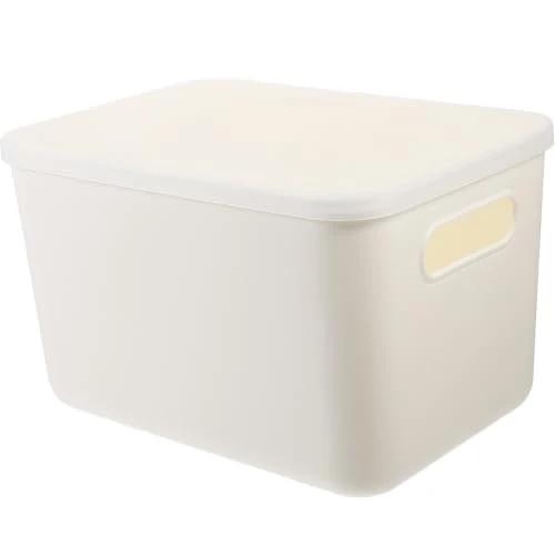 Toddmomy Aufbewahrungsbox mit Deckel, Weiß, für Schreibtisch und Haushalt