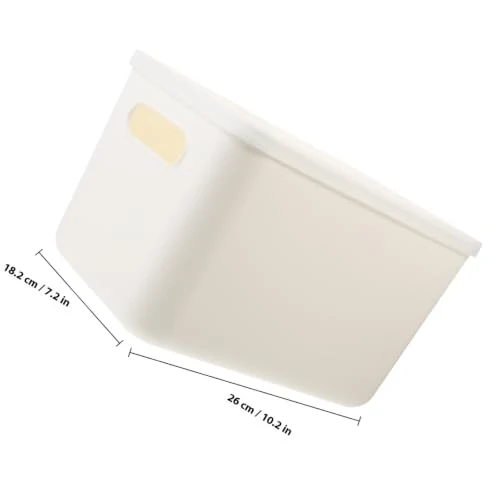 Toddmomy Aufbewahrungsbox mit Deckel, Weiß, für Schreibtisch und Haushalt