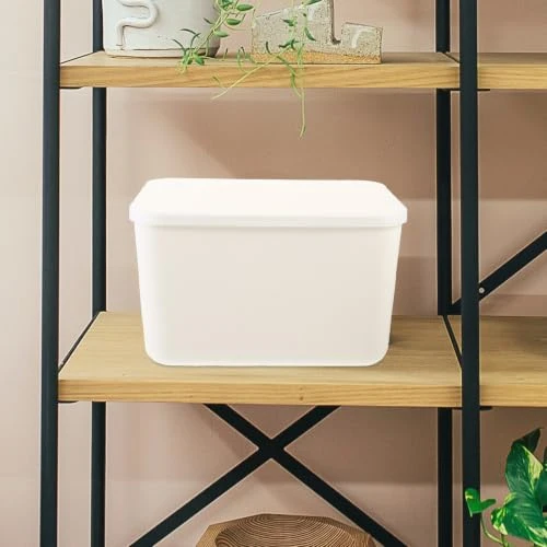 Toddmomy Aufbewahrungsbox mit Deckel, Weiß, für Schreibtisch und Haushalt